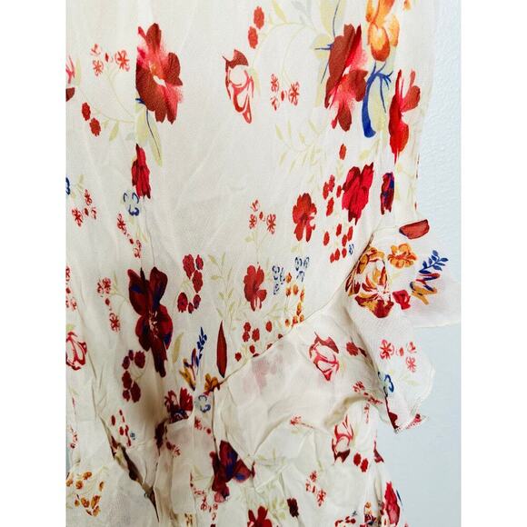 LET ME BE White Pink Floral Sleeveless Ruffle Maxi Dress NWT Size 0P Petite - Picture 12 of 12